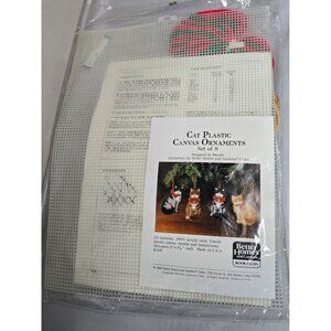 Cat Plastic Canvas Ornaments Kit Set Of 8 Yarn Better Homes & Gardens DIY Crafts